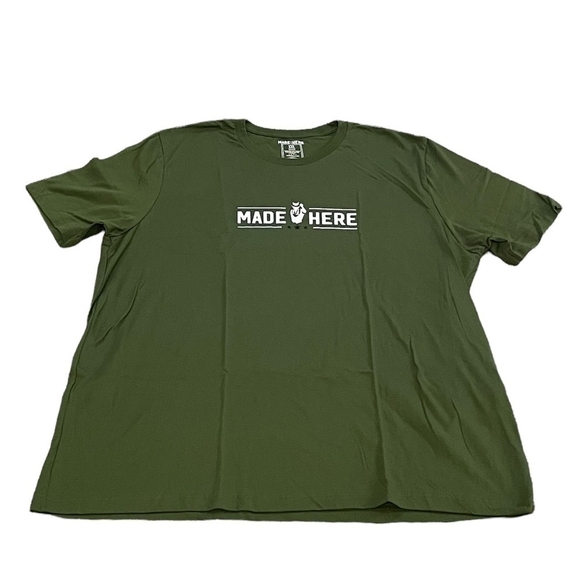 New MADE HERE The General Cotton Men’s Tee Cargo Green Short Sleeve T-Shirt - Picture 5 of 7